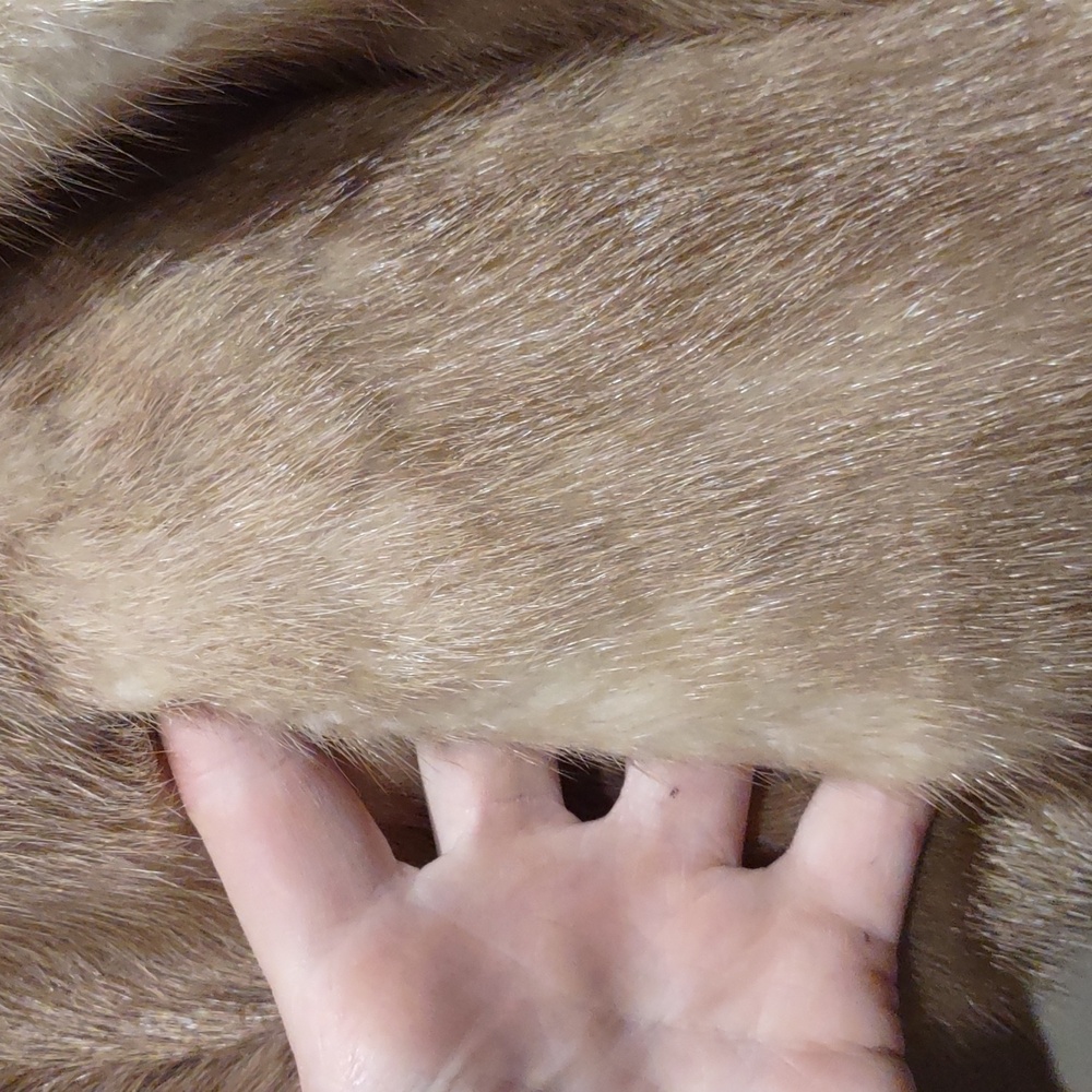 Mink Fur Jacket Wrap Blonde Vintage Rodeo Winter Montana Colorado Vacation - Picture 4 of 11